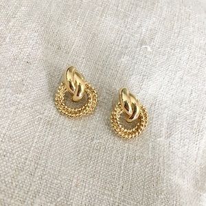 VTG Gold Door Knocker Earrings